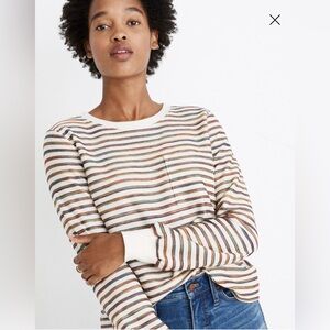 Madewell Long-Sleeve Tee in Rainbow Stripe